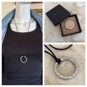 BVLGARI 925 Sterling Silver Key Ring / Pendant